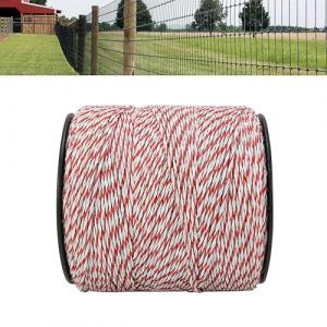 BlyeMichdi Fil de Clôture Électrique, 500M Corde de Clôture Électrique, Accessoire de Clôture Électrique pour Ferme, Corde Conductrice en Acier Inoxydable pour Chevaux de Ferme, Moutons, Chèvres (AceJuye, neuf)