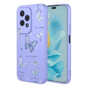 BORYA Silicone Coque pour Honor 200 Lite 5G, Antichoc Souple Soyeux Très Mince Premium TPU Housse, Élégant Simple Mignon Motif Étui, Anti-Rayures Tissu Microfibre, P8 (Boerya, neuf)