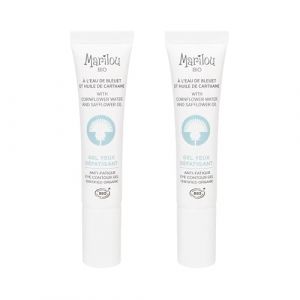 MARILOU Bio Gel Yeux D&eacute;fatigant - Soin Fra&icirc;cheur Anti-Cernes et Anti-Poches - Eau de Bleuet et Aloe Vera - Fra&icirc;cheur et Bien-&ecirc;tre - Lot de 2 x 15 ml (Marilou Bio, neuf)