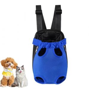 Sac &agrave; Dos R&eacute;glable pour Chiens pour 6.5-8.5 kg, Sac de Transport de Voyage Sac &agrave; Dos de Transporteur Ventral Poitrine pour Petit Chien Chiot Chat et Lapin (Bleu, XL) (JL.Shop, neuf)