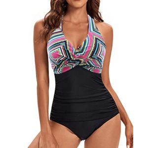 Viloree Femme Maillot de Bain 2 pièce Amincissante Slim Push Up Monokini Dos Nu Bikini Couleur Highlight M (Viloree, neuf)