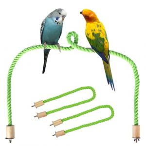 2 PCS Perchoir Perroquet, Jouets Oiseaux,Oiseaux Corde de Coton aux Couleurs Vives Corde à Oiseaux Perchoirs à la Main à Mâcher Jouet Perroquet Balançoires en Spirale Support pour Perroquet et Oiseaux (annakojisu, neuf)