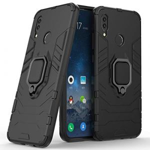 AKABEILA Coque Huawei P Smart 2019, Compatible pour Huawei P Smart 2019 Coque Etui Couverture Bague Support Magn&eacute;tique Titulaire PC Silicone Armure Hybride Antichoc Protection Compl&egrave;te, Noir (AKABEILA, neuf)