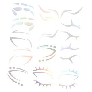 iplusmile 6 pi&egrave;ces Autocollants Maquillage Yeux Arc-ciel Stickers Temporaires Eyeliner et Sourcils pour Halloween Carnaval Cosplay D&eacute;coration Visage Festive Non Permanente (Dawkinshall, neuf)
