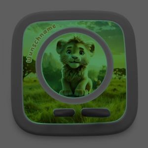 yabaduu Film Protecteur Compatible avec Toniebox 2 Accessoires Ajustement Parfait &Eacute;tui Protecteur Auto-adh&eacute;sif avec Design Anti-Rayures pour Enfants Y015 (49 Lion Adorable, Phosphorescent avec nom) (Finest-Folia, neuf)