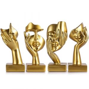 Mini-sculptures abstraites, figures de penseurs, visage moderne, petite statue pour accents, d&eacute;coration, chambre f&eacute;minine, &eacute;tag&egrave;re flottante, biblioth&egrave;que, table de t&eacute;l&eacute;vision, table basse (GAOSHENG SHOP, neuf)