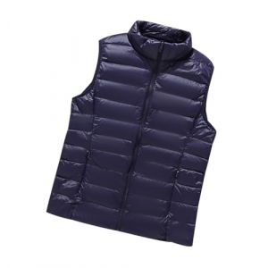 Doudoune sans Manches Femme Legere Gilet Doudoune Fine sans Manche Femme L&eacute;g&egrave;re Gilet Matelass&eacute; sans Manches Veste Duvet sans Manche Femme Doudoune Matelass&eacute;e sans Manches Femme Pliable Marine M (Pengniao, neuf)