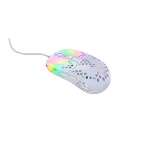 Xtrfy MZ1, souris filaire de gaming ultra-légère, capteur 3389 Pixart ultramoderne, forme exclusive pour une visée optimale, rétro-éclairage RGB réglable, White Rail Edition (Hexa Market, neuf)
