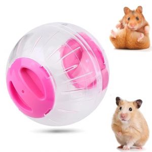 Ballon de Jouet de Gerbille, Boule de Hamster Transparente, Boule d'exercice de Hamster, Ball de Hamster, pour Petits Animaux de Hamster Plastique Petit Balle Portatif (12cm,Rose) (Zrklno, neuf)