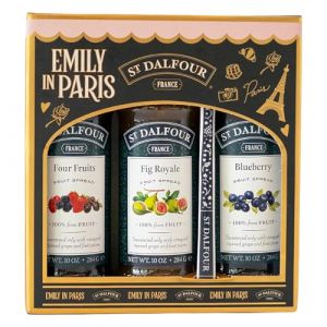 St. Dalfour Coffret Confiture &ndash; &Eacute;dition Emily in Paris &ndash; 100% fruits, sans sucre ajout&eacute;, sans gluten &ndash; 3x284g (4 Fruits/Figue/Myrtille) (SureShot Nederland, neuf)