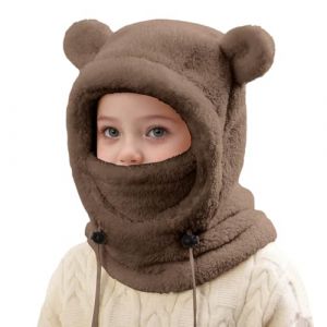 G&eacute;n&eacute;rique Cagoule Enfant Hiver Bonnet Bebe Fille Chapeau en Peluche Doux et Chaud pour Enfants 3-8 Ans Gar&ccedil;on Bonnet Echarpe 3 in 1 Thermique Cagoule Enfant Polaire Fille Gar&ccedil;on 3 Ans 5 Ans 6 Ans (Qingyak, neuf)