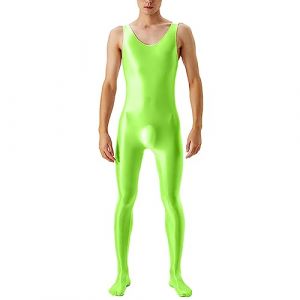 Combinaison de compression pour homme - Effet mouillé - T-shirt de compression Rashguard - Manches longues - En latex - Avec pantalon de compression - Pour le fitness, la gym, le yoga, T vert., M (SDFKLJV, neuf)