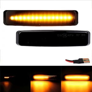 Kakulkomen 2 Pi&egrave;ces LED Feux de jour Clignotant Lat&eacute;raux Dynamique Ambre Indicateur avec Outil d'Installation Compatibile pour Bmw S&eacute;rie 5 e39 1995-2003 M5 (YUANTU STORE, neuf)