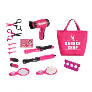 Ensemble De Jeu De Salon De Coiffure Pour Enfant &ndash; Kit De Coiffure Pour Tout-petits, Jouet De Coiffeur Amusant Avec S&egrave;che-cheveux, Tablier De Costume De Barbier, Ciseaux Et Accessoires De Styliste (qukoper, neuf)