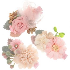 BESPORTBLE Lot de 3 Barrettes à Fleurs Artificielles Roses pour Petites Filles Pinces à Cheveux Décoratives Perles Accessoires Cheveux Fleuris pour Bébé et Tout-Petit Présent pour Fêtes (Quentin Hua, neuf)