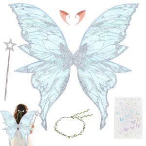 HuaMuDM Ailes de F&eacute;e,Ailes de Princesse,Baguettes de F&eacute;e &Eacute;toile,Oreilles d'elfe,Couronne deFleur,Autocollants, Halloween,No&euml;l,Carnaval,F&ecirc;te &agrave; th&egrave;me (HuaMuDM, neuf)