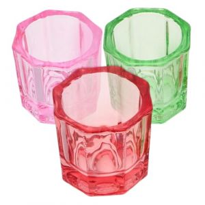 PACKOVE 3pièces Coupelle à Ongles Verre Transparent Bol à Monomère Pour Manucure Fournitures De Salon De Beauté Récipient De Mélange Pour Nail Art Set De Coupelles (Spring TU, neuf)