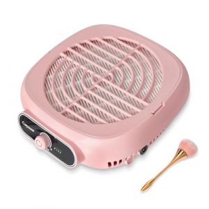 Aspirateur Ongles Professionnelle, Faible Bruit Aspirateur de Table Ongle Puissant, Aspirateur Manucure, Aspirateur Ongle, Nail Poussière Collectionneu pour Nail Art ou Salon, Rose (LYDZ-EU, neuf)