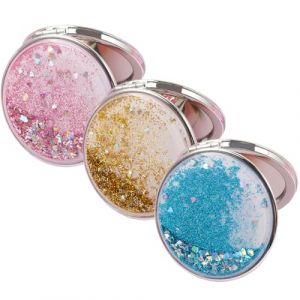Petit miroir de poche, lot de 3 miroirs de poche ronds, miroir de maquillage, miroir de poche grossissant, miroir de sac à main pour voyage, camping (YU CHENGLONG DE DIAN, neuf)