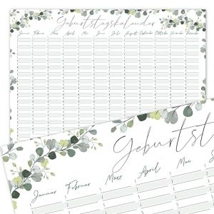 Calendrier d&rsquo;anniversaires motifs eucalyptus I DIN A3 I calendrier ind&eacute;pendant de l&rsquo;ann&eacute;e I filles femmes colocation famille I dv_778 (easydruck24, neuf)