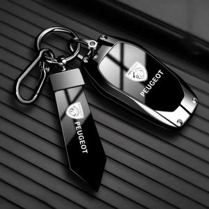 QYPLKJHG Coque de Cl&eacute; de Voiture pour Peugeot 5008 2020-2025, Housse de Protection Coque Cl&eacute; avec Porte-Cl&eacute;s Coque Bo&icirc;tier Clef de Telecommande TPU &Eacute;tui de Cl&eacute; Carte Auto Accessoires,A-Black 1 (haomengxiangbanbaihuodian, neuf)