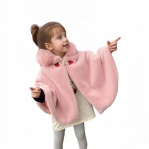 Proumhang Cape &agrave; Capuche pour Filles,Poncho Ch&acirc;le en Plein Air Chaud pour l'hiver,Veste &agrave; Capuche,Cape de Princesse,B&eacute;b&eacute; Enfants Nourrissons Tout-petits V&ecirc;tements de Neige,Rose,90 (labellevie_NO1, neuf)