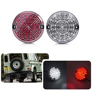 Defender Upgrade LED Fog Feu de recul - 2pcs 95mm Rond Clair + Lentille Rouge Led Blanc Feu de Reverse Rouge Feu Antibrouillard Arri&egrave;re pour Land Rover Defender 2001-2016 Defender Cabrio 1990-2016 (ShenShengJiDian, neuf)