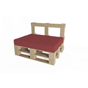 chilly pilley Coussins Palette Euro Coussins De Jardin Lavables Housse Amovible avec Fermeture Plusieurs Couleurs Et Tailles (Coussin D'assise120x60x15 Rouge Fonc&eacute;) (chillypilley, neuf)