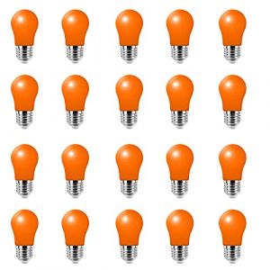20X Ampoule LED de couleur 3W E27 &agrave; vis Ampoule Multicolore pour Mariage Halloween F&ecirc;te De No&euml;l Bar Ambiance Ambiance D&eacute;cor,Orange (HUAMu, neuf)