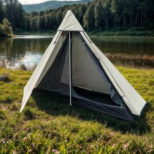 HipierFx Tente Tipi ultralégère pour 1 personne pour camping, randonnée, trekking, petite tente (kaki) (Hipier, neuf)
