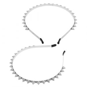 FRCOLOR 2pi&egrave;ces Bandeau Punk &agrave; Clous et Pointes M&eacute;talliques Accessoire de Coiffure pour Femmes Serre-t&ecirc;te Gothique avec Clous (White Beach, neuf)