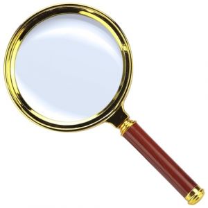 Loupe Grossissante x10 avec Poign&eacute;e Effet Bois &ndash; Loupe de Lecture 90 mm &agrave; Lentille en Verre &ndash; pour Seniors, Lecture, Bijoux, Loisirs &ndash; Style D&eacute;tective Sherlock Holmes (KLIM Technologies France, neuf)