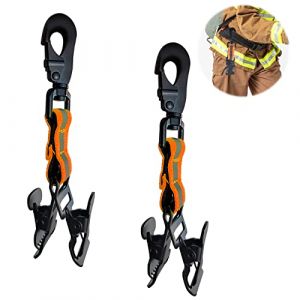 2 Pcs Porte Gants de Pompier, Ceinturon Tactique Avec Double Pince et Mousqueton, pour Travailleurs, Pompiers, Chantiers (Jaune) (QICE-EU, neuf)