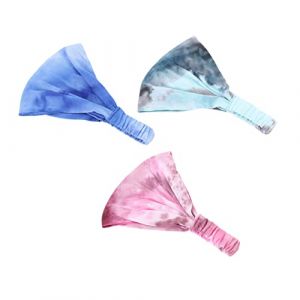NIYANGLE 3pièces Bandeaux Accessoires De Cheveux Coton Tie-dye Rose Vert Ajustables Et Confortables Pour Look Chic Et Sportif (Telinei, neuf)