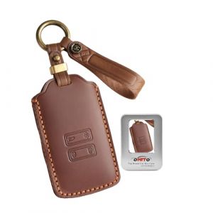 ontto &Eacute;tui de protection pour cl&eacute; de voiture en cuir pour Dacia Duster 2/3 Jogger Bigster 2023-2026, Alpine A290 GTS pour Mitsubishi ASX Colt 2023 2024 2025 - Marron (Ontto, neuf)
