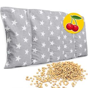 Coussin de noyaux de cerises au micro-ondes 55 x 20 cm &ndash; Coussin chauffant pour la nuque et les &eacute;paules &ndash; Chauffe-nuque &ndash; Grand coussin de noyaux de cerises &ndash; Coussin chauffant au micro-ondes (lulusupershop, neuf)