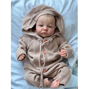 kgniess me 20 Pouces 50cm Poupée Reborn Réaliste Bebe Garçon Fille Jouets Silicone Vinyle Souple Lifelike Mignon Nouveau-né Reborn Baby Dolls (huanhuan2022, neuf)