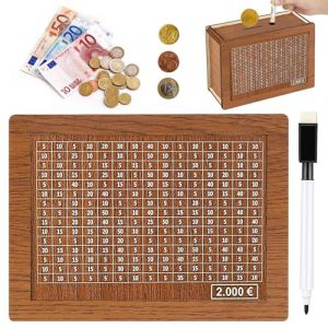 Tirelire avec marqueur boîte d'épargne avec Chiffres Tirelire à Cocher Tirelire avec Compteur Objectif D'épargne et Chiffres à Cocher pour Aider Les Enfants à Commencer à Economiser (2000€) (B-BAOGUAN, neuf)