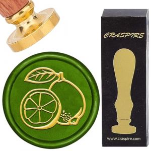 craspire Tampon de Sceau de Cire de Citron Tampons de Scellage Rétro Fruits D'Été Tampon Décoratif à Tête en Laiton Amovible avec Poignée en Bois pour Enveloppe Carte de Voeux Lettre Invitations (CRASPIRE FR, neuf)
