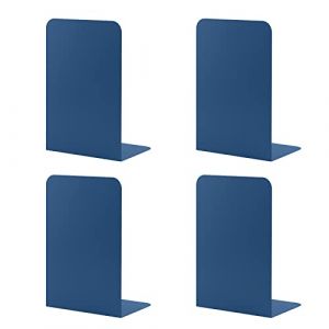 MSDADA -Serre-Livre Metal, 2 Paires Serre-Livres Enfants,Anti-Rayures Serre-Livres Design, pour Bureaux,Décoratifs, Étagères,Écoles et Librairie (Bleu Roi) (Masdada, neuf)