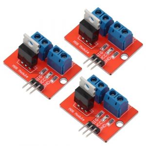 Heevhas Module pilote Mosfet IRF520 Mos-tube Tube à effet de champ Module de lecteur à puce unique Module de carte de circuit imprimé de pilote de sortie PWM Pour Arduino MCU ARM (3 pièces) (HuaYiFan, neuf)