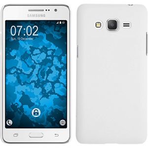PhoneNatic Coque Rigide Compatible avec Samsung Galaxy Grand Prime Plus - gomm&eacute;e Blanc - Cover Cubierta + Films de Protection (PhoneNatic, neuf)
