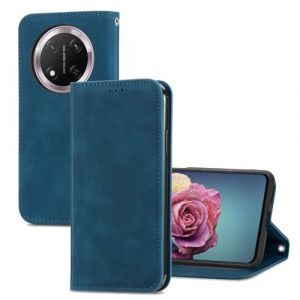 YUEQIAN Coque pour Honor Magic 7 Lite 5G (Magic7 Lite)/X9c Case, Cuir PU R&eacute;tro Folio Rabat Portefeuille Etui, avec [Fente Cartes] [Support] [Fermeture Magn&eacute;tique] Antichoc Housse, Bleu (YUEQIAN-EU, neuf)