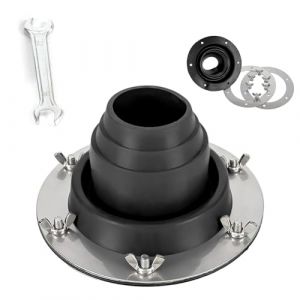 Passe-tuyau de po&ecirc;le pour tente, four de tente Hot Tent Stove Jack en silicone r&eacute;sistant &agrave; la chaleur et base en acier inoxydable, manchon de toit pour r&eacute;chaud de camping (Fouvin, neuf)