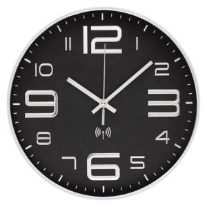 VIVILINEN Horloge Murale Radio Pilot&eacute;e Silencieuse 30cm sans tic-tac Pendule Murale &agrave; Grands Chiffres pour Chambre Cuisine Salon Changement d'heure Automatique avec Mecanisme Radio (Adonauss, neuf)