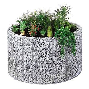 bellissa Parterre surélevé Rond en Gabion - 95569 - jardinière Ronde en Cage à Pierre - kit de Construction, Film de séparation Inclus - diamètre 146/126 cm, Hauteur 80 cm (GartenAZ GmbH, neuf)
