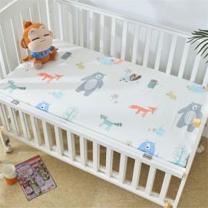 Odot Drap Housse pour Lit de Bébé, Coton Draps Housses Enfants Respirant Douce Extensible Protège Matelas pour Fille et Garçon, Lit Bébé, Berceau, Lit Parapluie (105x60cm,renard de la mode) (Odot, neuf)