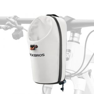 ROCKBROS Porte-Bidon Vélo Pliant Sacoche Avant Bidon 1,5L Guidon Calibre Réglable Jusqu'à 8cm Sac Petit Boisson Parapluie Lunettes Gants pour Scooter Trottinette Électrique VTT Blanc (ROCKBROS Europe, neuf)