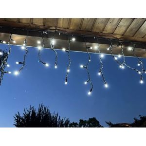 LEDZEIT - Profi Serie - Guirlande Stalactite LED pour ext&eacute;rieur, rideau lumineux, 3 m x 0,5 m, blanc froid, &eacute;tanche IP67, avec cordon d'alimentation, extensible, pour toit, balcon, jardin, d&eacute;coration (FL Light Effects., neuf)