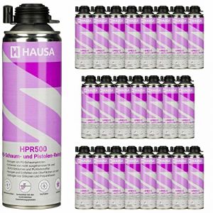 HAUSA Nettoyant pour Mousse PU et Pistolet pour mousse expansive HPR500 Détergent Dégraissage de Surfaces Métalliques Utilisation Professionnelle Nettoyage Laveur de Pistolets 24 x 500 ml (hausa.gmbh, neuf)